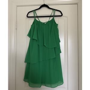 NWOT Lauren Ralph Lauren Green Strappy Tiered Dress Size 10